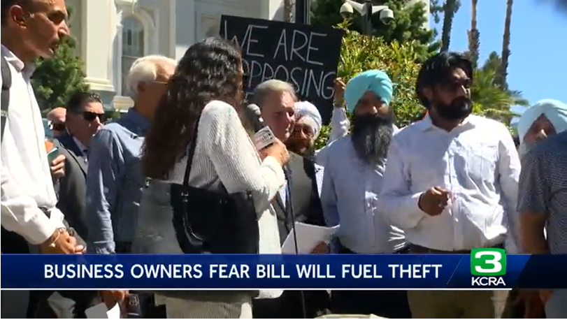 Small business owners protest at Capitol over bill they say will put them out of business